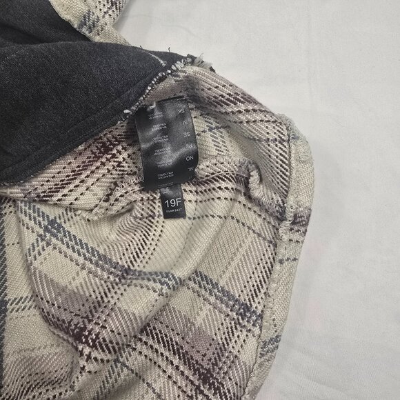 Kuhl Shirt Jacket Shacket Womens Small Beige Plaid Kleo Grunge Hooded Snap Heavy - Picture 14 of 14